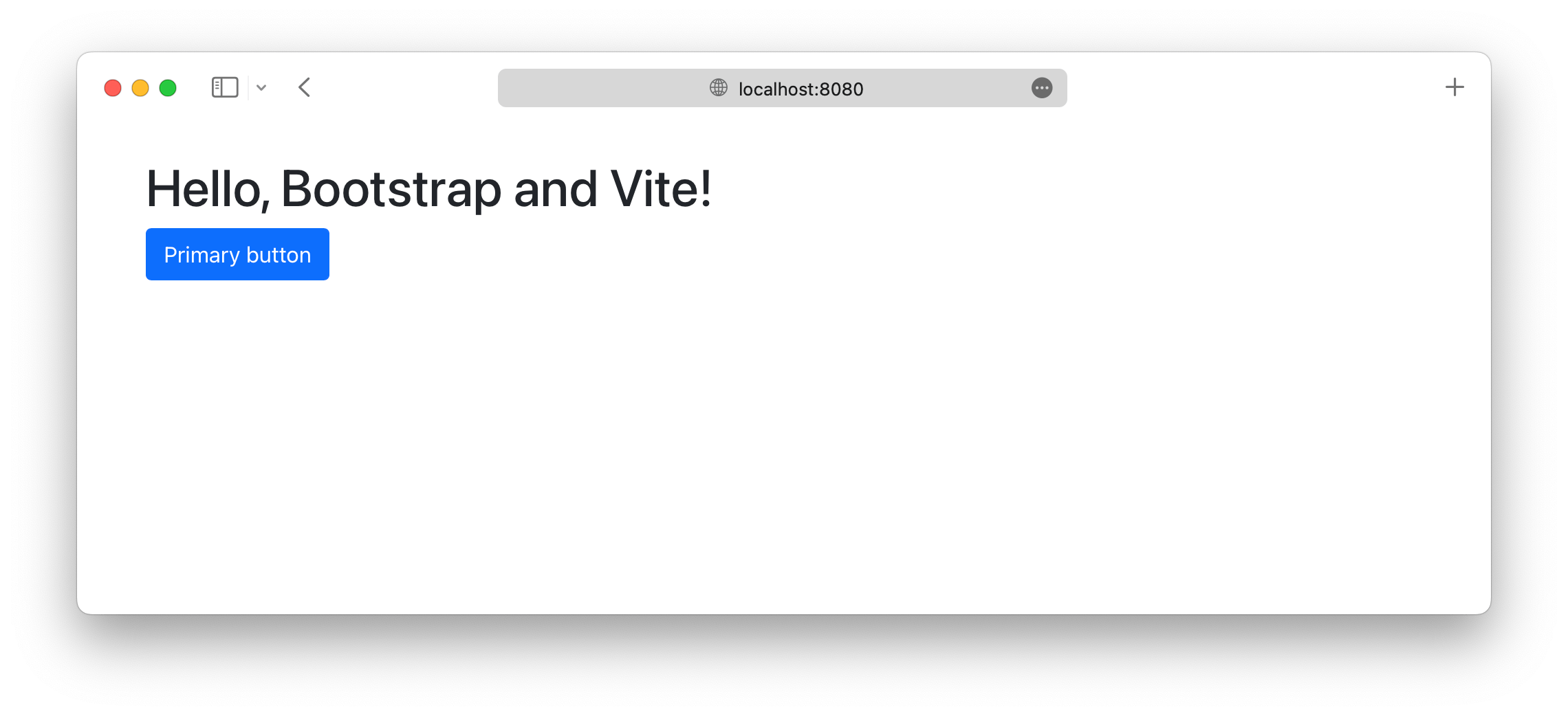 使用 Bootstrap 运行的 Vite 开发服务器